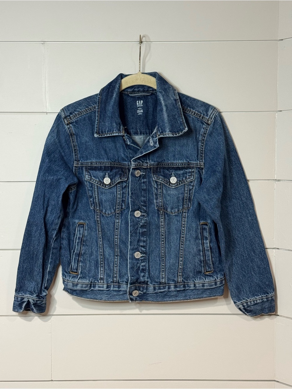 NEW GAP Kids Cotton Icon Denim Jacket Size L